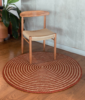 Alfombra Redonda Tejida a Mano Espirales
