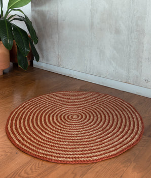 Alfombra Redonda Tejida a Mano Espirales