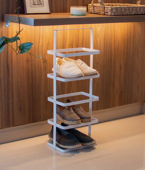 Zapatero Metálico Blanco Vertical